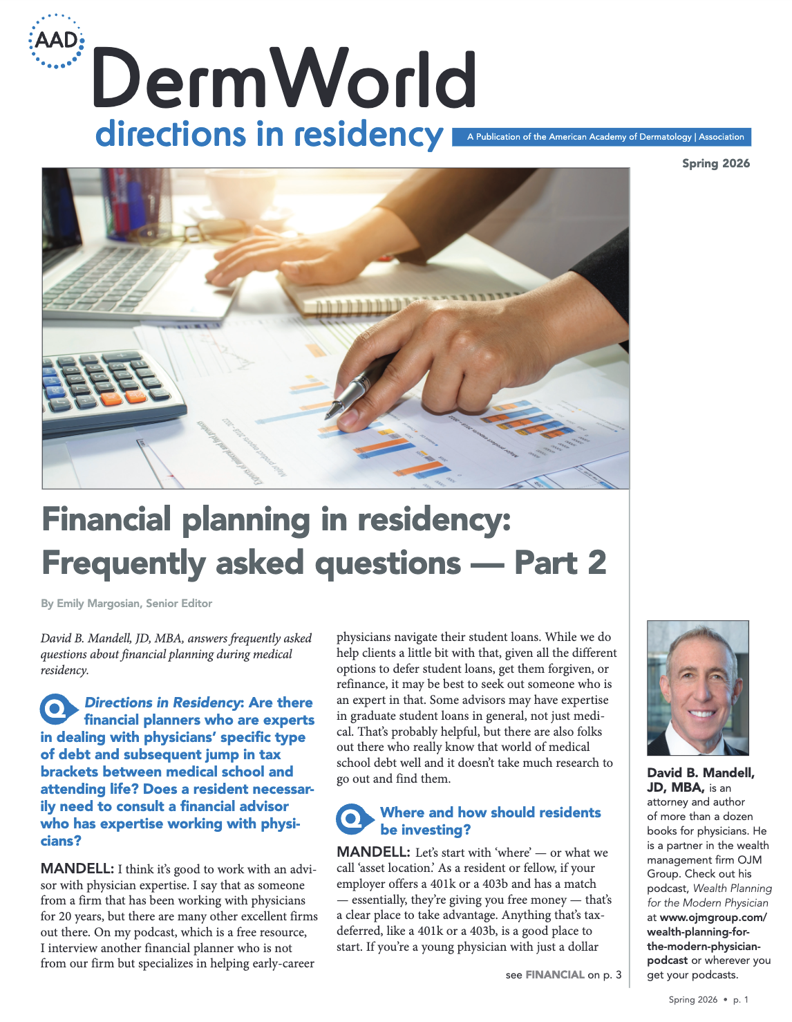 DermWorld Directions in Residency, Spring 2026 cover
