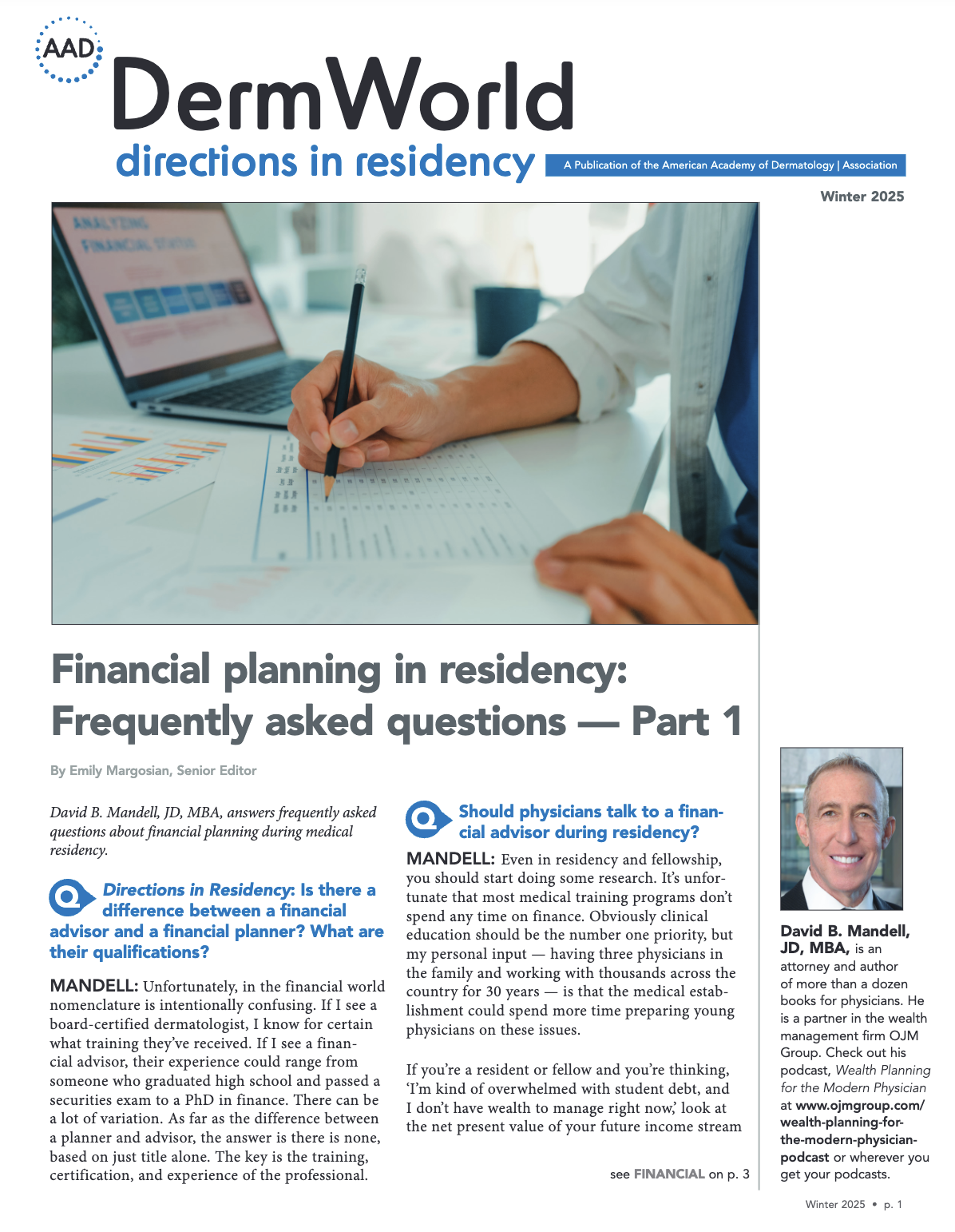 DermWorld Directions in Residency, Winter 2025 cover